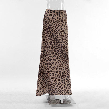 Leopard Print Dress Fashion Mermaid Skirt Womens Clothing - Clothing Personality