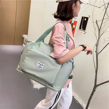 Foldable Storage Travel Bag Waterproof Large Capacity Gym Fitness Bag Weekender Overnight For Women - Clothing Personality