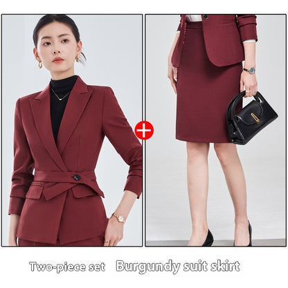 Executive Women's Suit - Long Sleeve Coat and Pants Set