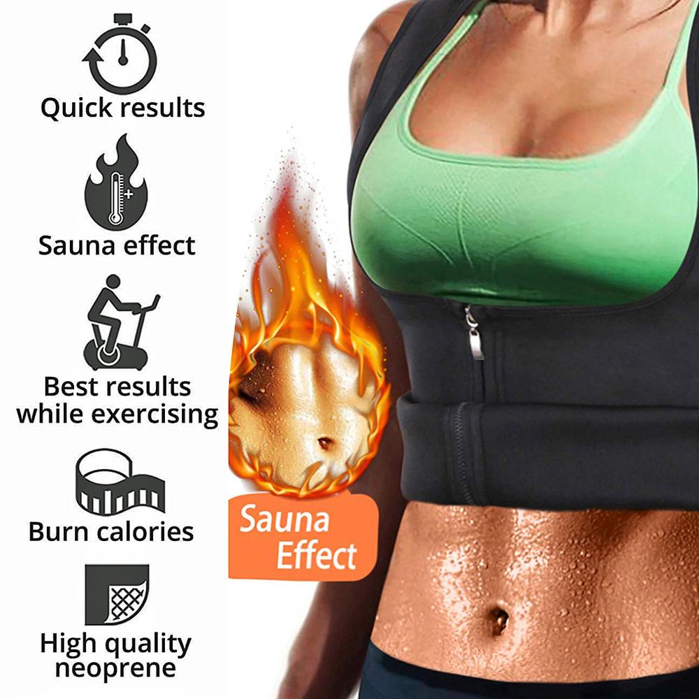 Sauna Workout Sweat Enhancing Zipper Vest (S to 3XL) Gym Detox Waist