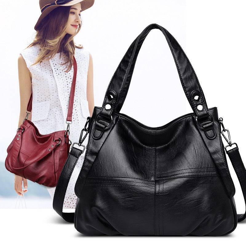 Women's Bag Large Capacity Shoulder Crossbody Handbag Sheepskin Soft Leather Bag