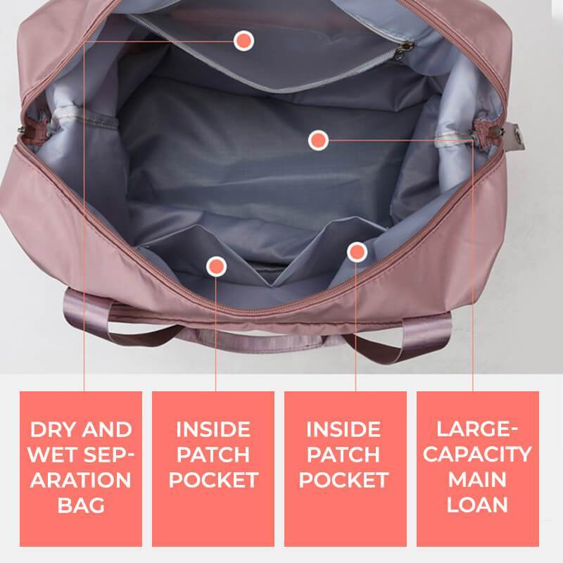 Foldable Storage Travel Bag Waterproof Large Capacity Gym Fitness Bag Weekender Overnight For Women - Clothing Personality