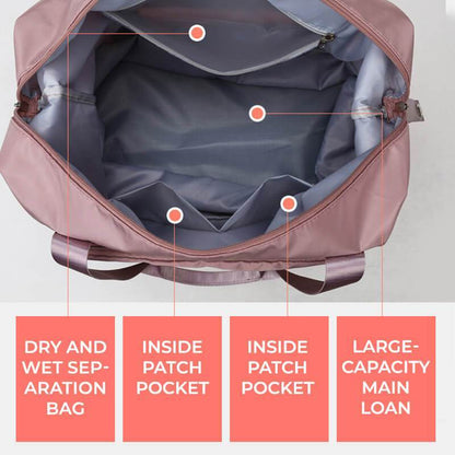 Foldable Storage Travel Bag Waterproof Large Capacity Gym Fitness Bag Weekender Overnight For Women - Clothing Personality