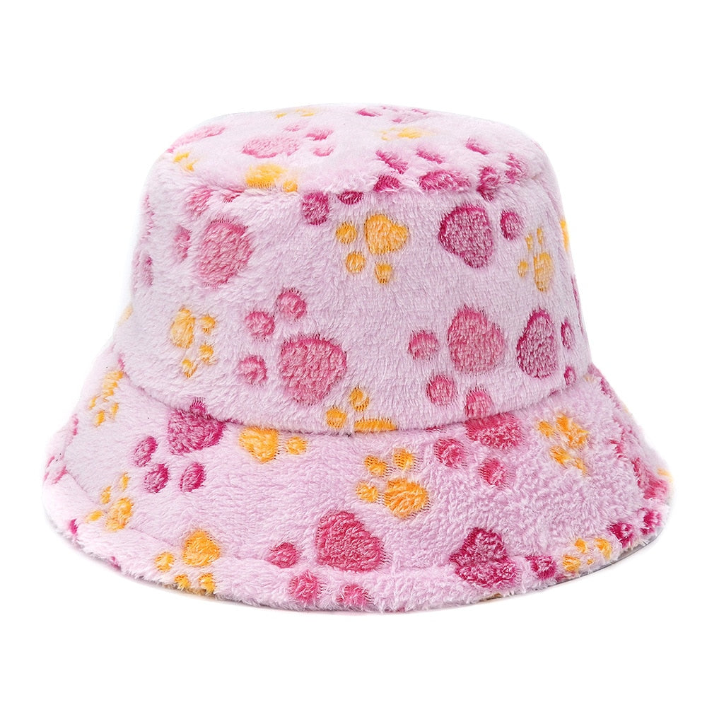 Colorful Unique Autumn Winter Camouflage Faux Fur Bucket Hats Fashion Warm Soft Velvet Fluffy Fisherman Hat Ladies Outdoor Panama