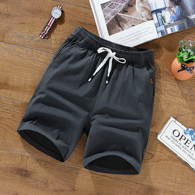Leisure Loose Korean Cotton And Linen Shorts Men's Shorts - Clothing Personality