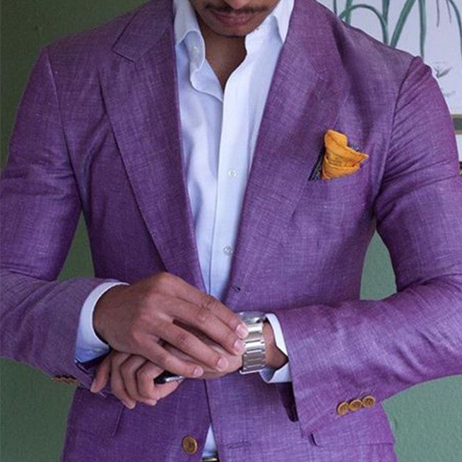 Men's Single Row Two Button Plaid Blazer - Clothing Personality