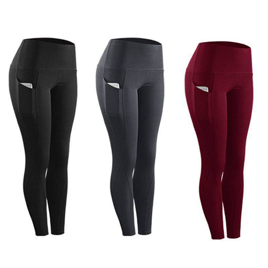 Women Compression Skinny Fitness Leggings Women Stretch Sportswear Casual Leggings Pants with Pocket - Clothing Personality