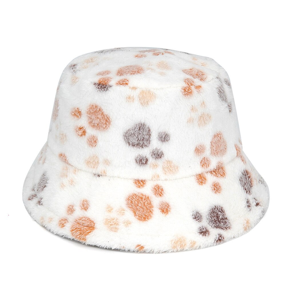 Colorful Unique Autumn Winter Camouflage Faux Fur Bucket Hats Fashion Warm Soft Velvet Fluffy Fisherman Hat Ladies Outdoor Panama