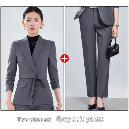 Executive Women's Suit - Long Sleeve Coat and Pants Set