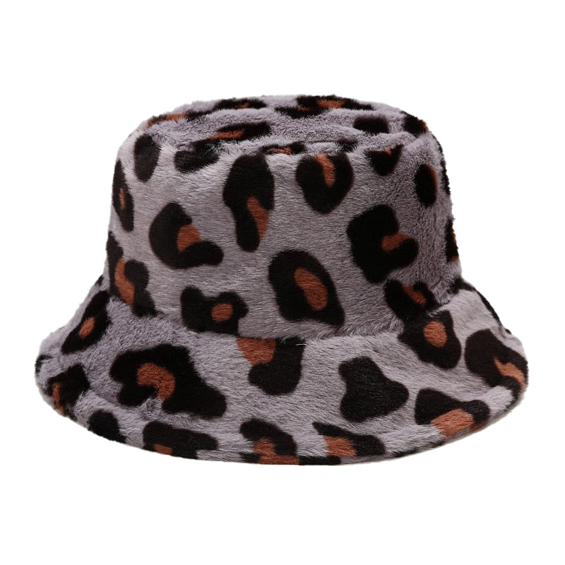 Colorful Unique Autumn Winter Camouflage Faux Fur Bucket Hats Fashion Warm Soft Velvet Fluffy Fisherman Hat Ladies Outdoor Panama