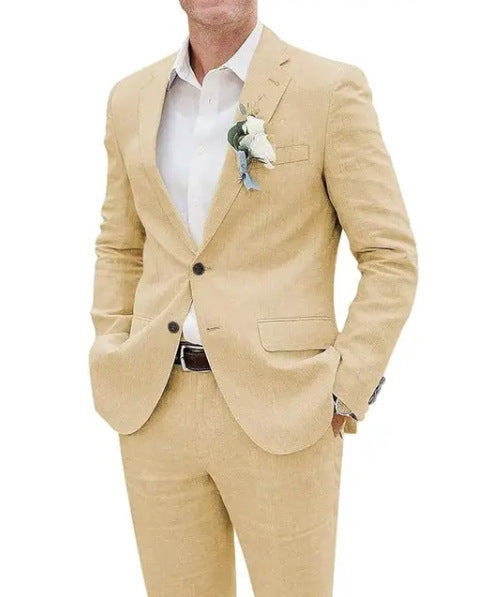 Fashion Casual Men's Suit Linen Slim Fit - Clothing Personality