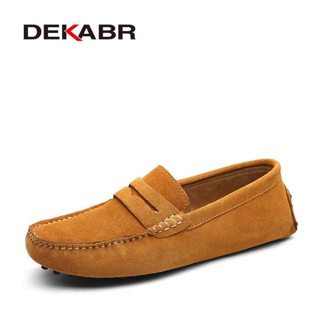 Moccasins Men Loafers High Quality Genuine Leather Shoes Men Flats Lightweight Driving Shoes