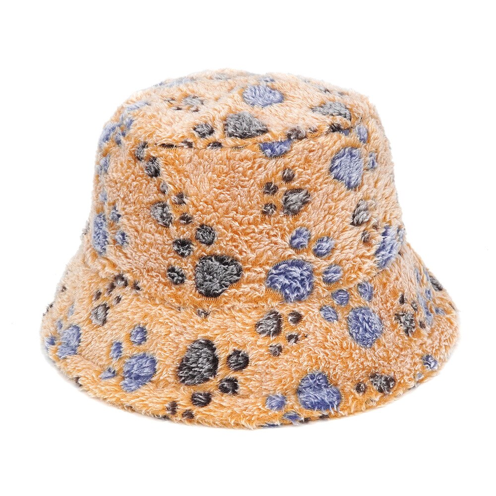 Colorful Unique Autumn Winter Camouflage Faux Fur Bucket Hats Fashion Warm Soft Velvet Fluffy Fisherman Hat Ladies Outdoor Panama