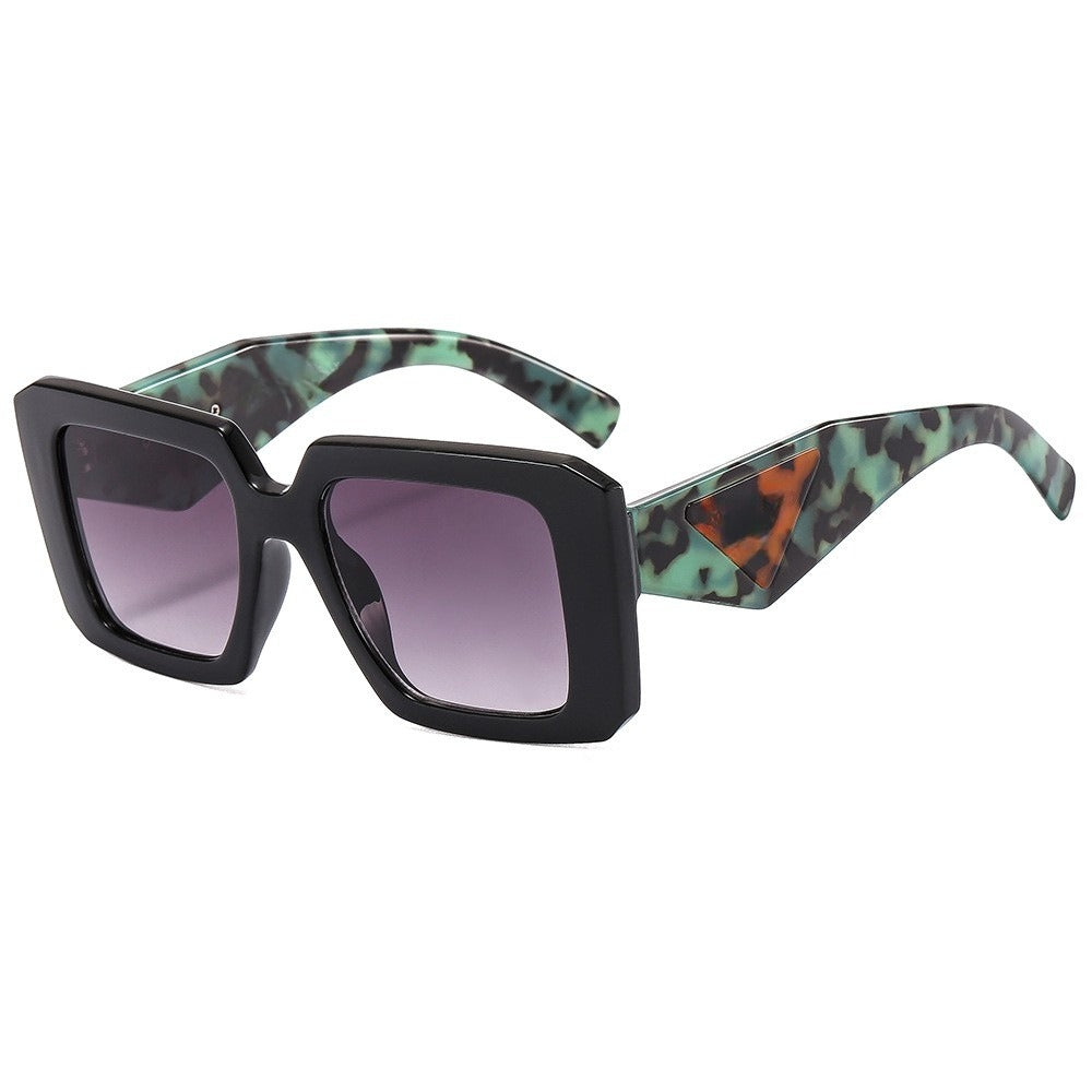 Women's Retro box leopard print Sun protection Sunglasses