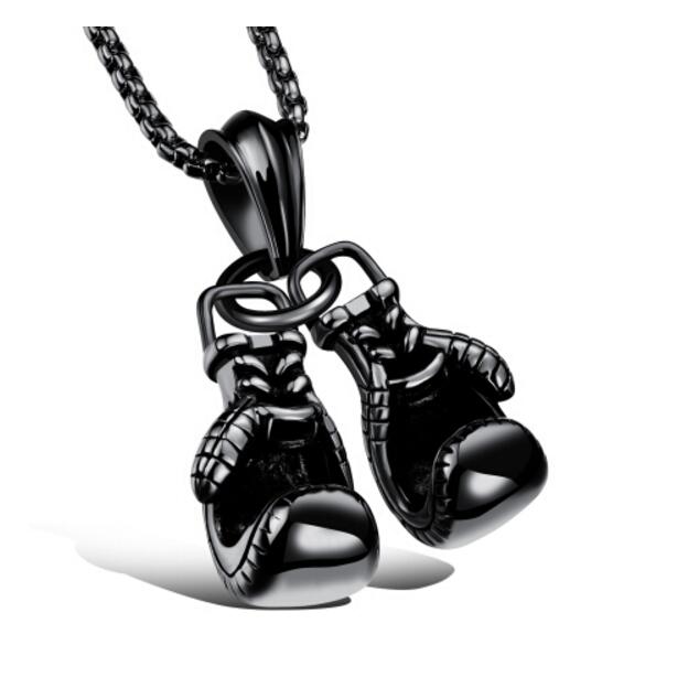 Black Boxing Gloves Necklace