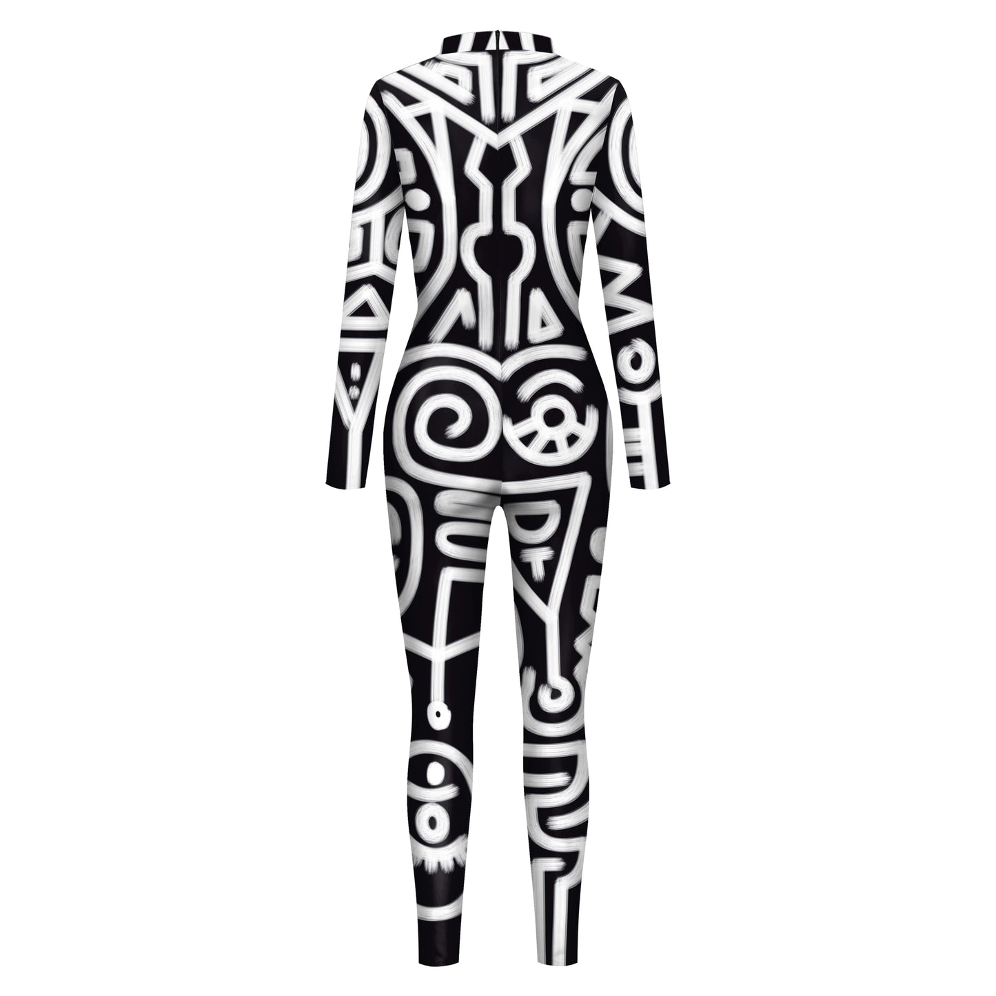 Women's Abstract Geometry Print Bodysuit Women Jumpsuit Club, Holiday, Carnival Party Stretch Casual Wear Cosplay Costume Sexy Jumpsuit