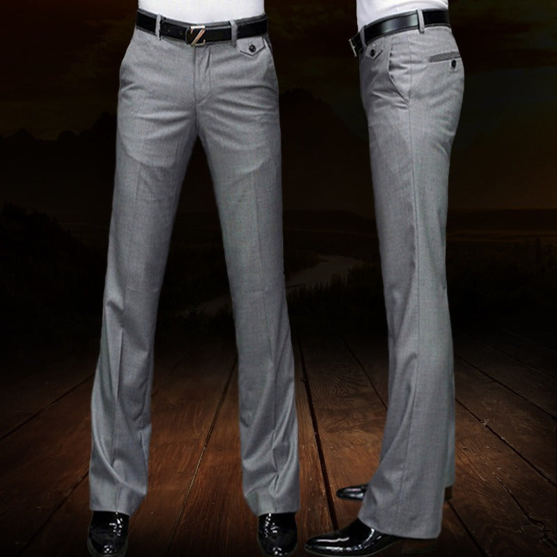 New Casual Flared Pants Young Men No Iron Straight Leg Wide Leg Suit