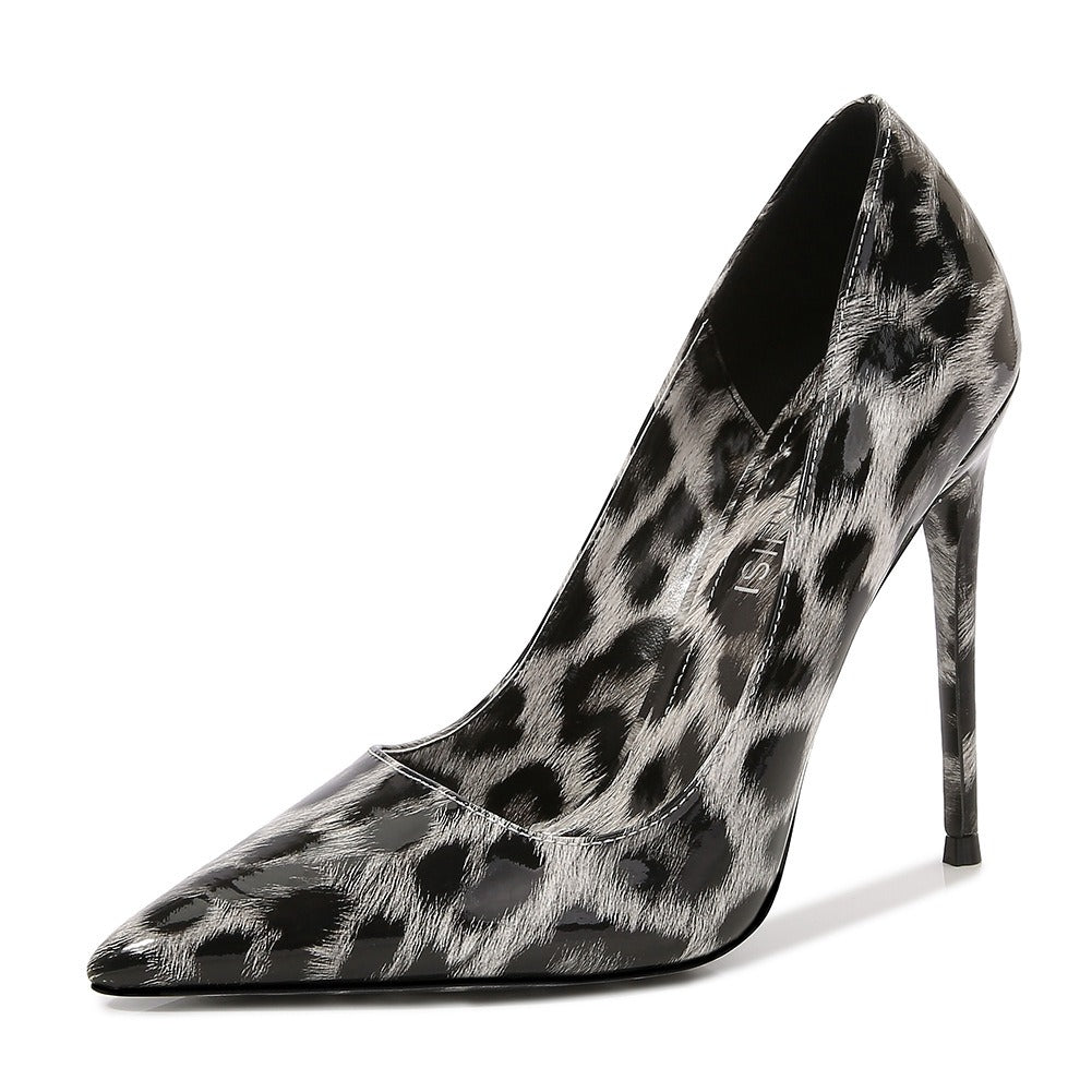 Women's Leopard Print Stiletto Heels Pointed Toe Shoes