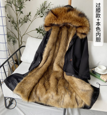 Men's Fur Coat Winter High Quality Fashion With Fur Hooded Lined Thick Warm Parkas Outerwear Mid-length With Long