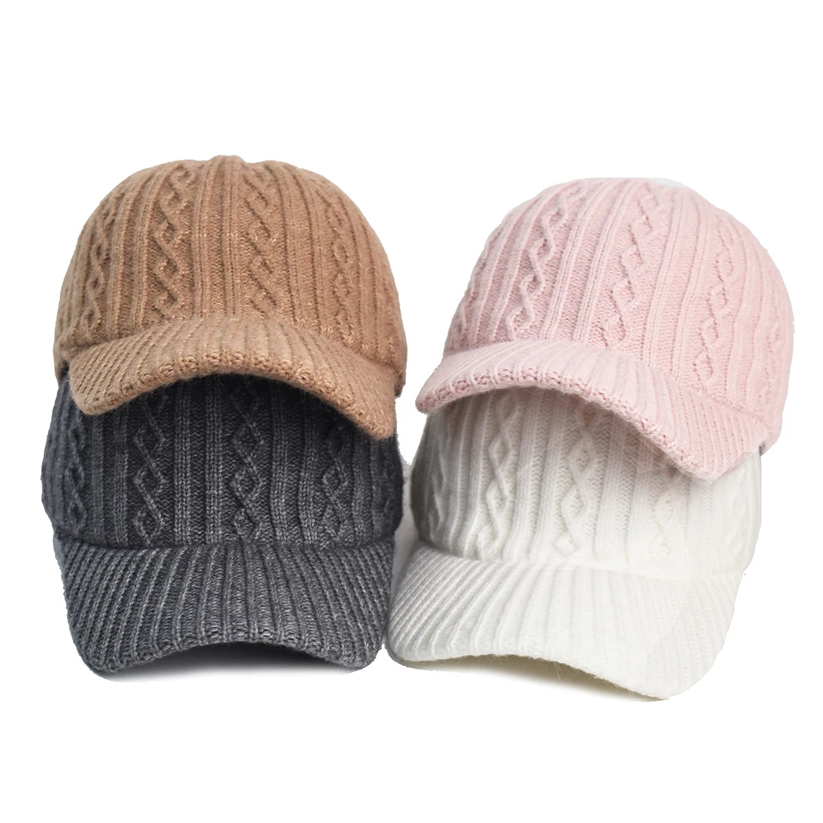 Unisex Men's Women's Fashion Fluffy Sweater Baseball Cap Men's Knitted Warm Winter Solid Color Casual Elegant  Hairy Fluff Hat Cotton