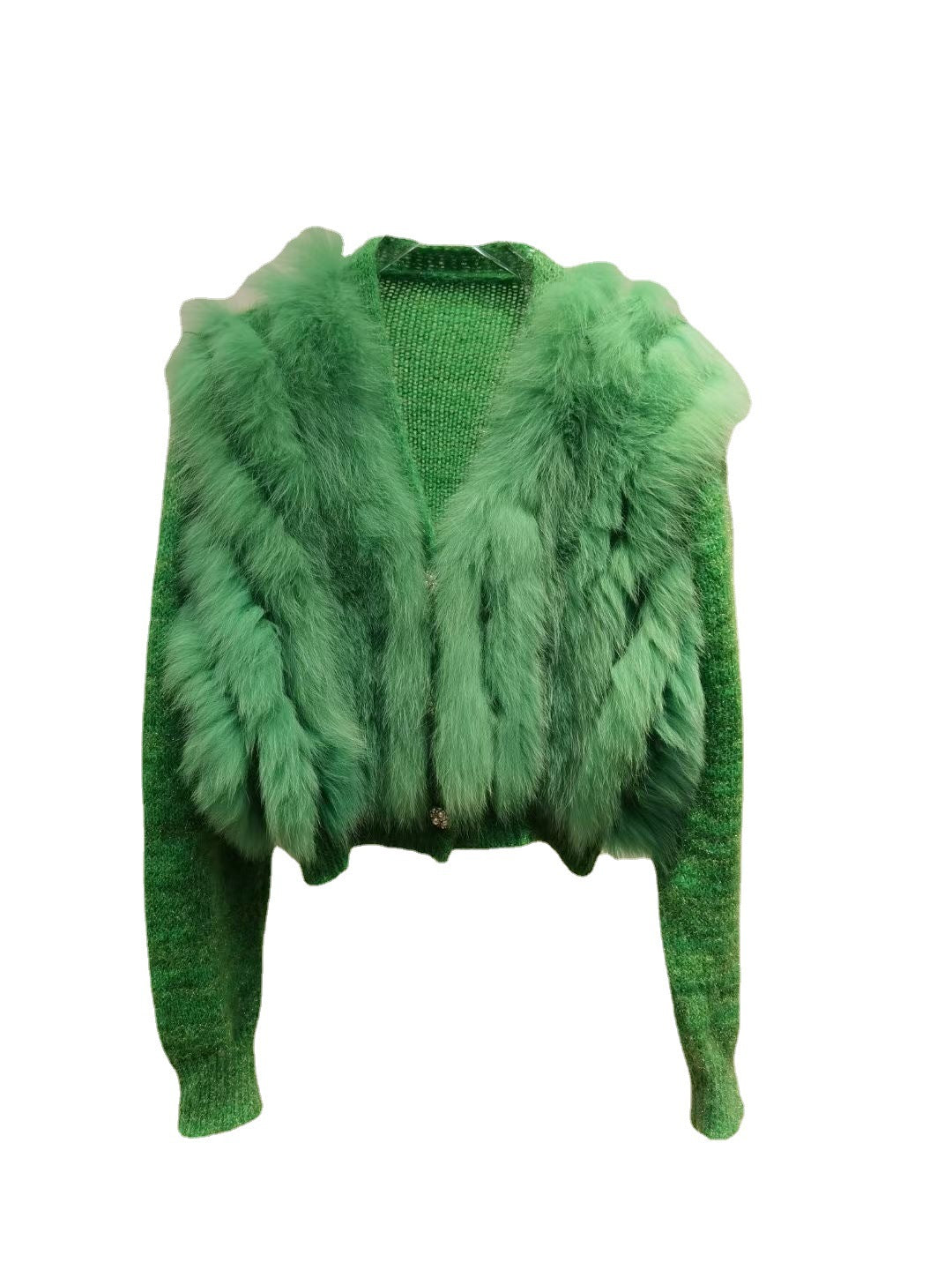 Women Real Fox Fur Fashion Sweater Coat