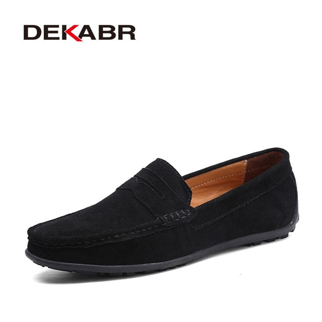 Moccasins Men Loafers High Quality Genuine Leather Shoes Men Flats Lightweight Driving Shoes