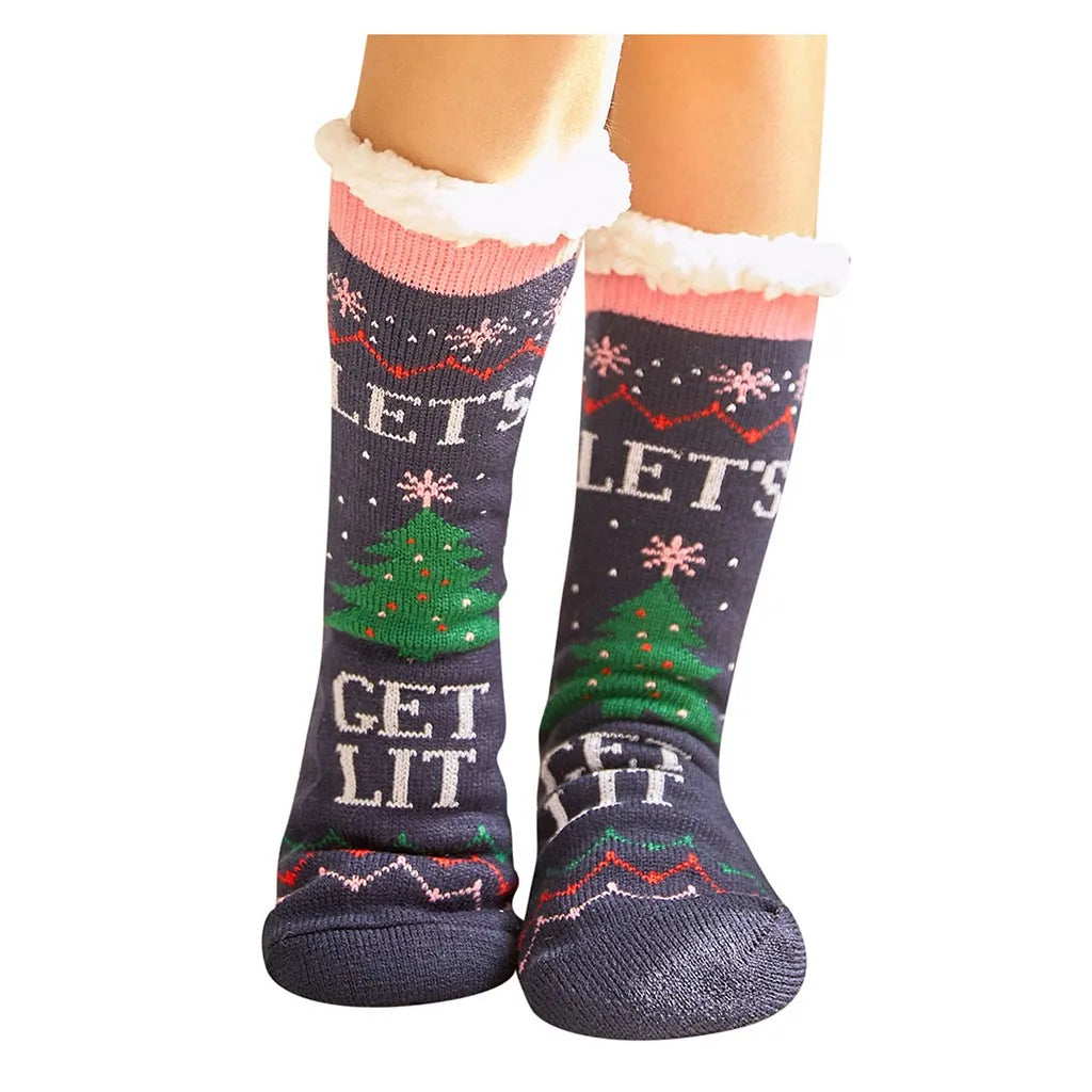 Women's Christmas Theme Cozy Socks Warm Winter Socks Gift