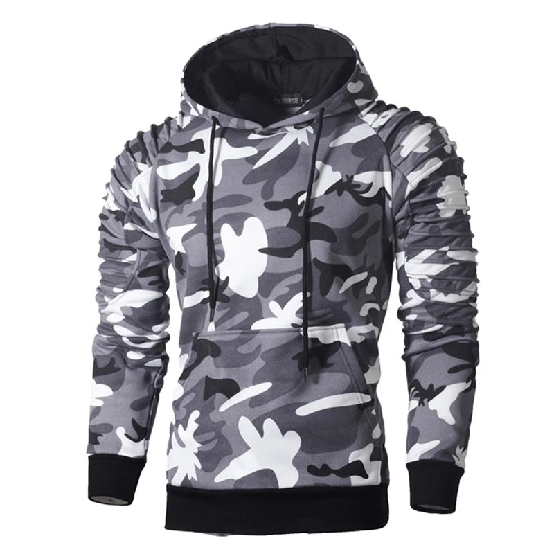 DIMUSI Hooded Mens Casual Camouflage Windbreaker Sweatshirt Coats Mens Streetwear Hip Hop Hoodies Sportswear Tracksuits Clothing