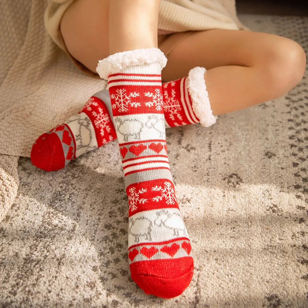 Women's Christmas Theme Cozy Socks Warm Winter Socks Gift