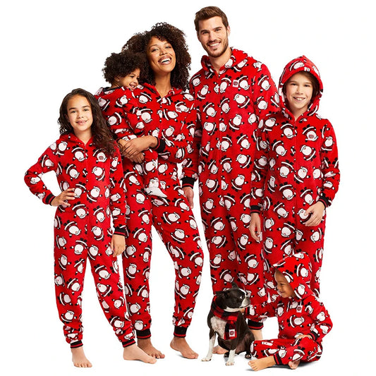 Cozy Santa-Themed Family Jumpsuits