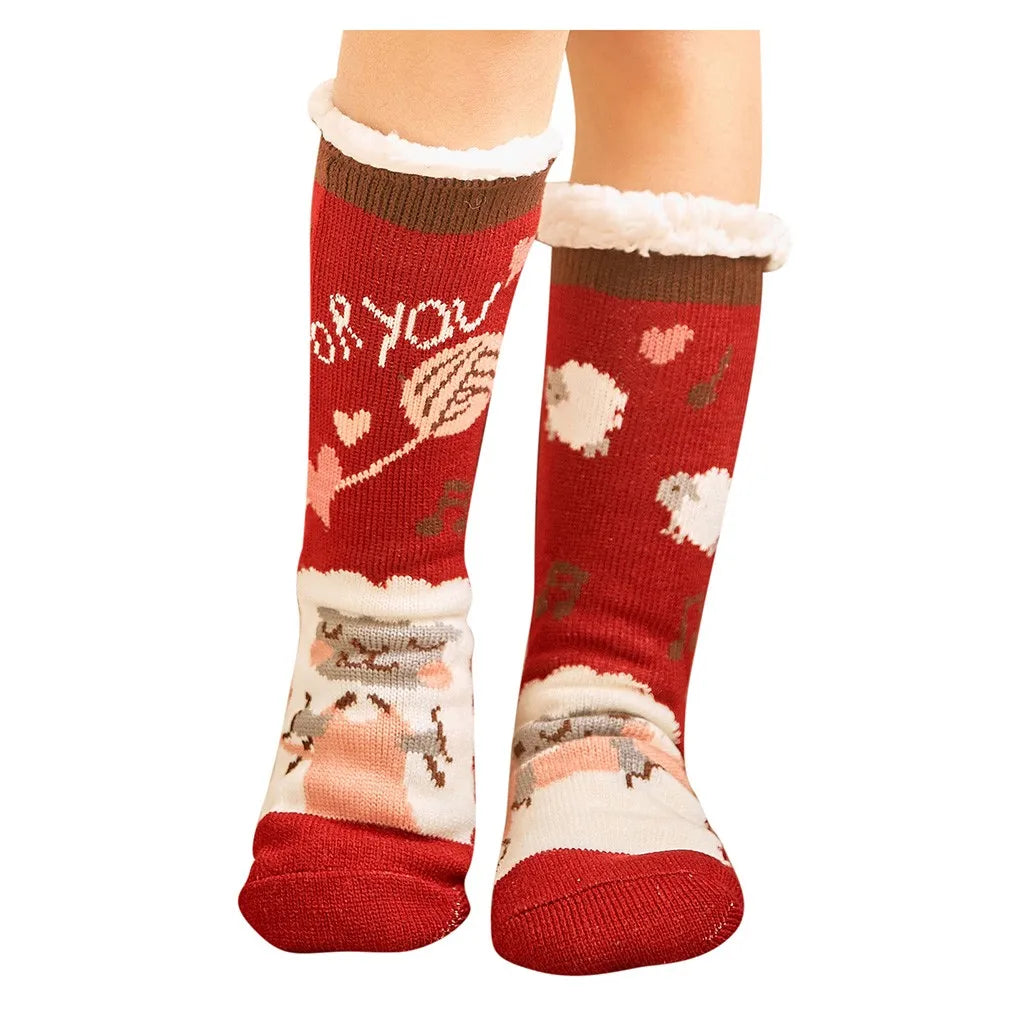 Women's Christmas Theme Cozy Socks Warm Winter Socks Gift