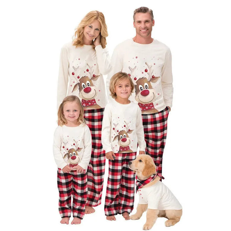 Christmas Family Matching Pajamas Set Deer Adult Kid Family Matching Clothes Top+Pants Xmas Sleepwear Pj's Set Baby Romper