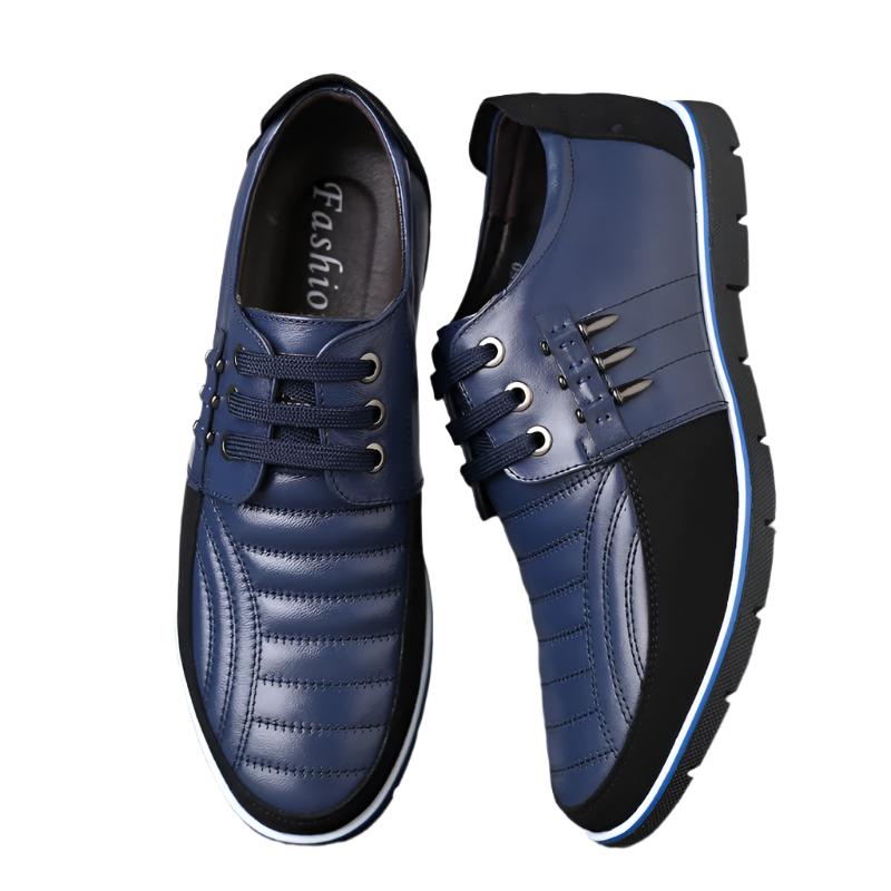 Men Genuine Leather Textured Design Bullet Shoes