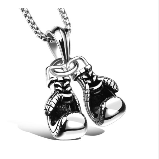 Silver Boxing Gloves Necklace