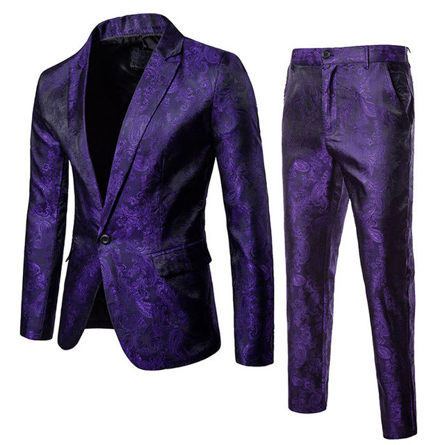 Men's Purple Nightclub Paisley Suit