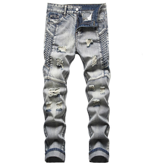Nostalgic Jeans Ripped Special Embroidered Men's Pants - Clothing Personality