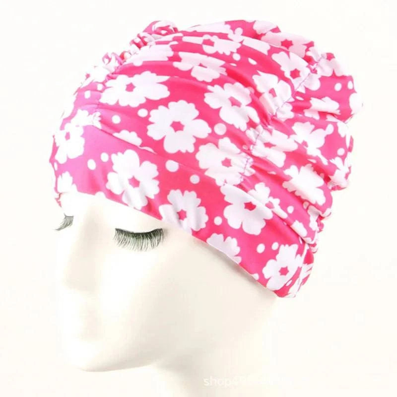 Swimming Hat Women Unisex Girls Long Hair Bathing Cap Swimming Cap Stretch Drape Free Size Swim Pool Sport Elastic Nylon Turban - Clothing Personality