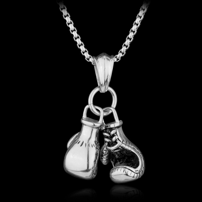 Silver Boxing Gloves Necklace