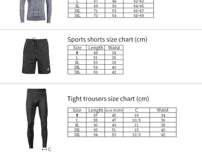 Sports Suit Fitness Wear Running Training Tight Shorts Set Trouser Pants Layering Winter Fall Men