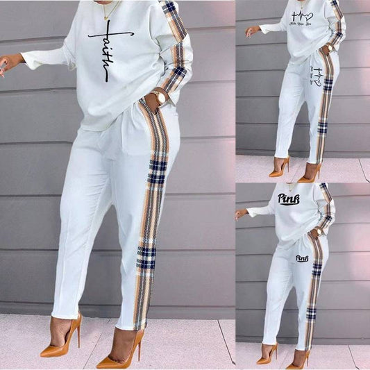 Women's Fashion Cotton Faith Printed Outfit Set