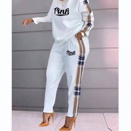 Women's Fashion Cotton Pink Printed Outfit Set