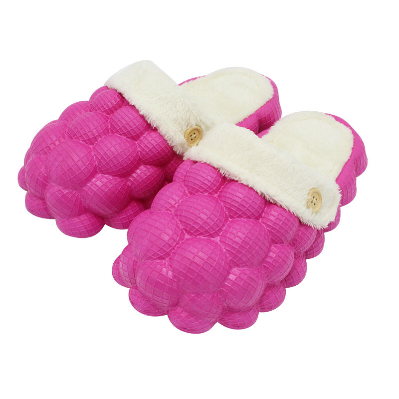 Pink Bubble Fur Lined Slippers