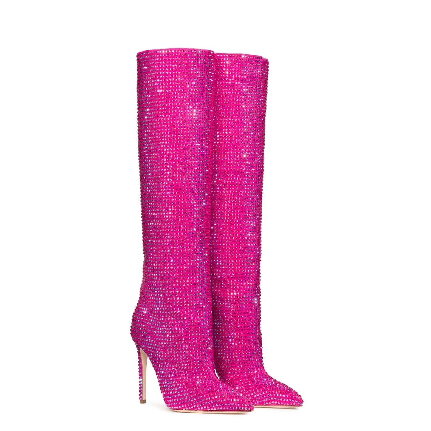 Women's Pink Rhinestone Boots