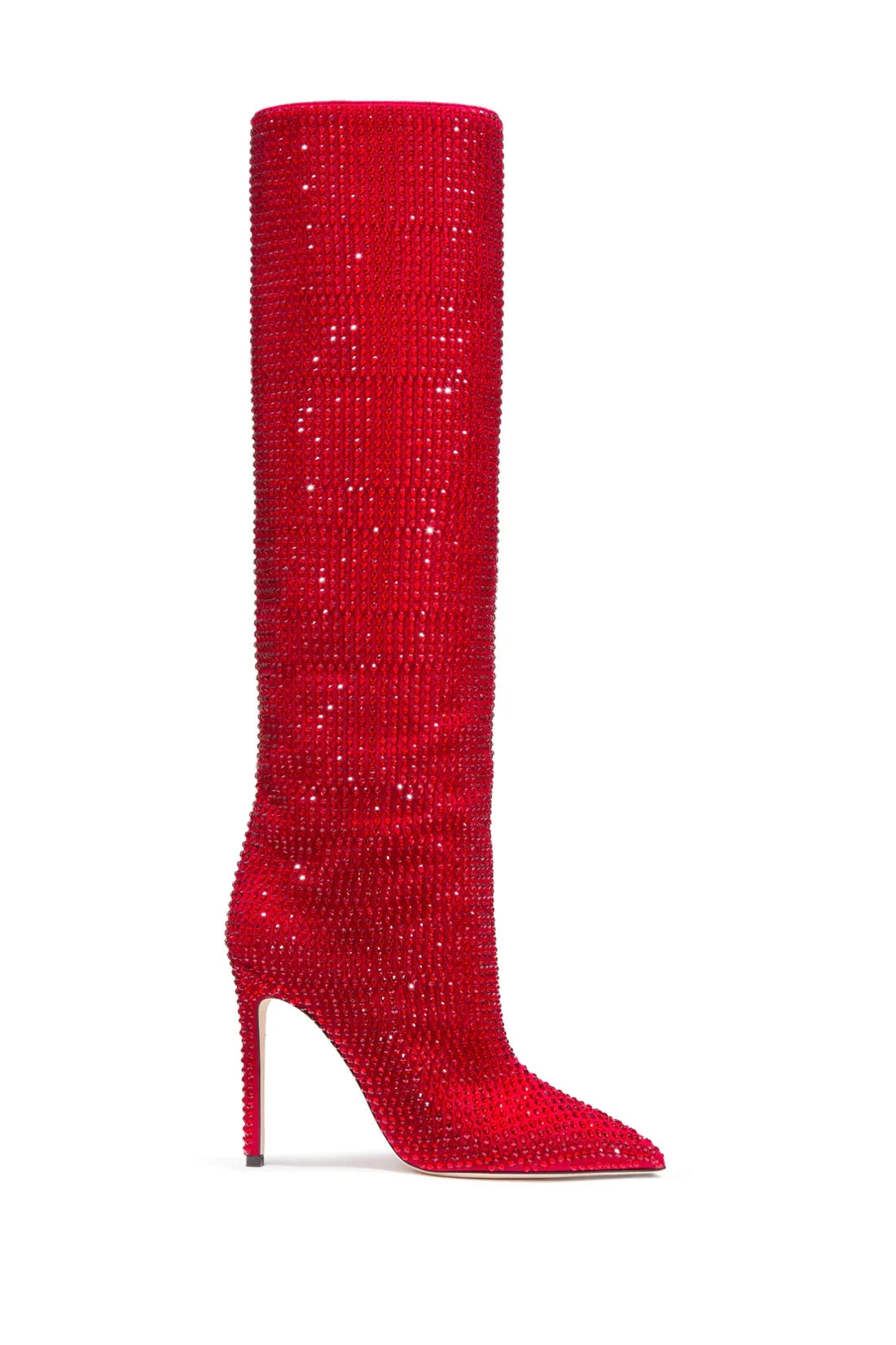 Women's Rhinestone Boots Red