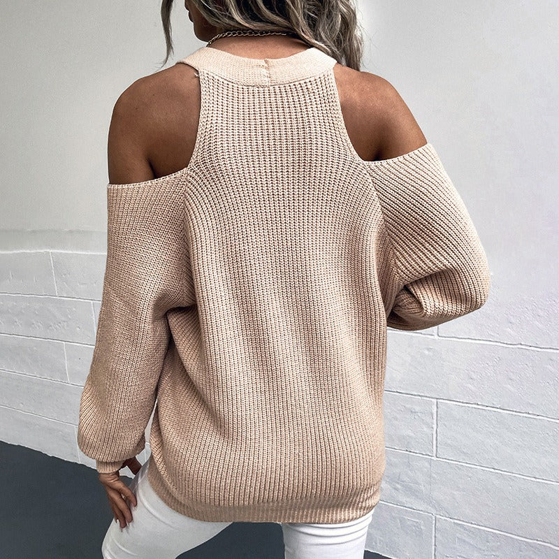 Women's Sexy Shoulderless Sweater Cardigan