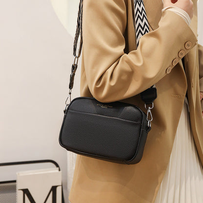 Fashion Shoulder Crossbody Bags With Rhombus Embroidered Wide Shoulder Strap Cute Small Square Bag Women - Clothing Personality