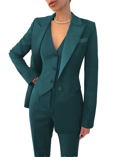 Fashion Casual Women's Three-piece Dress Suit Blazer Vest Pants Suit - Clothing Personality