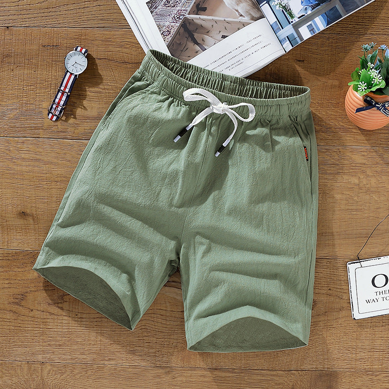 Leisure Loose Korean Cotton And Linen Shorts Men's Shorts - Clothing Personality