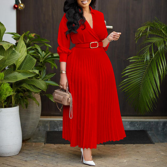 Women's Solid Color Plus Size Dress - Clothing Personality