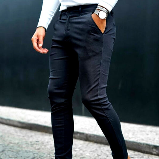 Spring And Autumn Slim Fit Men's Business Casual Pants Long Pants 3D Plaid - Clothing Personality